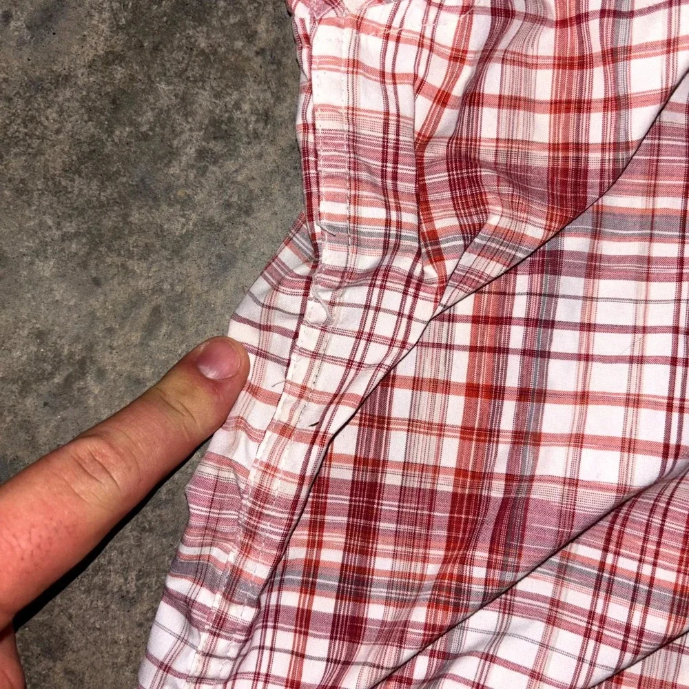 Marmot Shirt Mens 2XL Red White Plaid Nylon Short Sleeve Button Front Casual - Picture 8 of 12